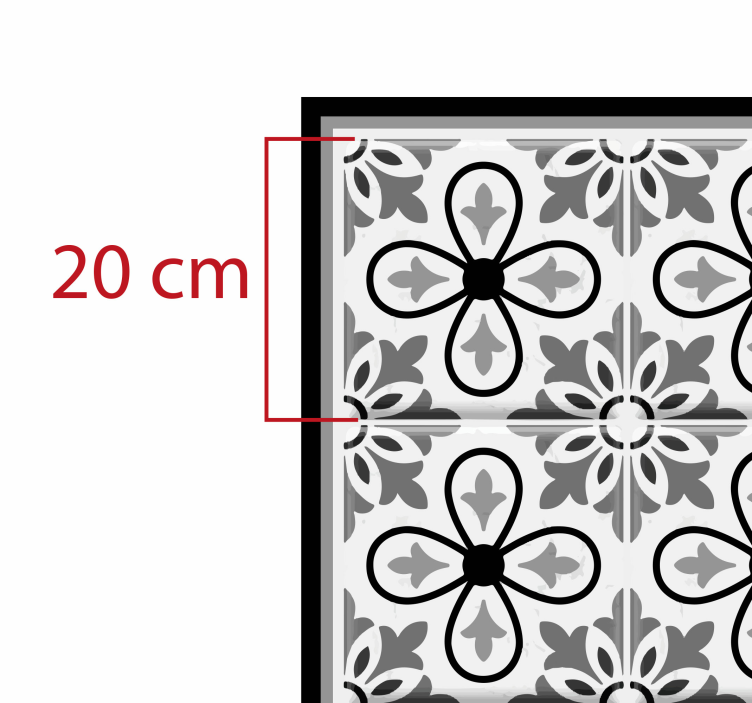 Portugali mustavalkoinen vinyylimatto keittiöön - Tenstickers