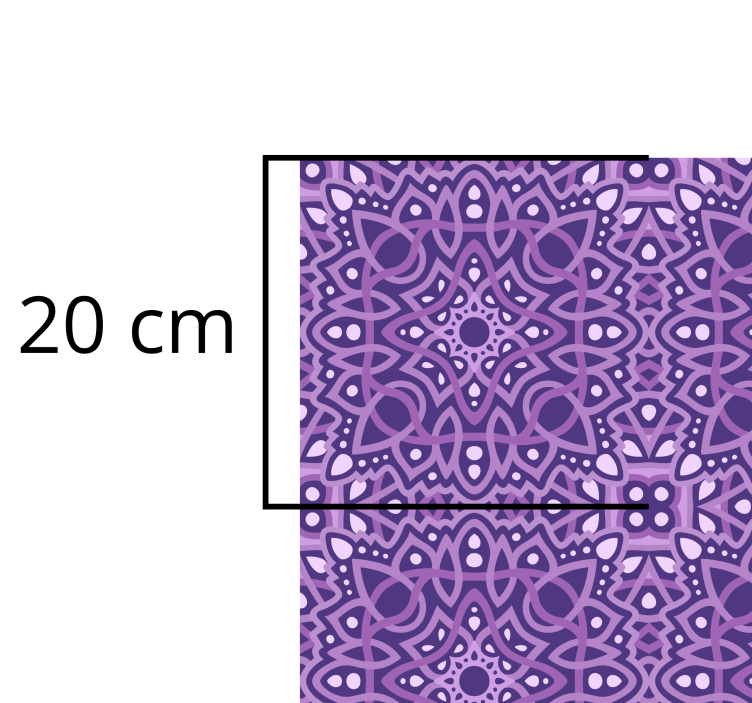 Mandala violetti laatat vinyylimatto mandala - Tenstickers