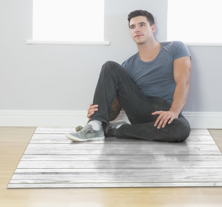 Valkoisen puun tyyliin vinyylimatto - Tenstickers