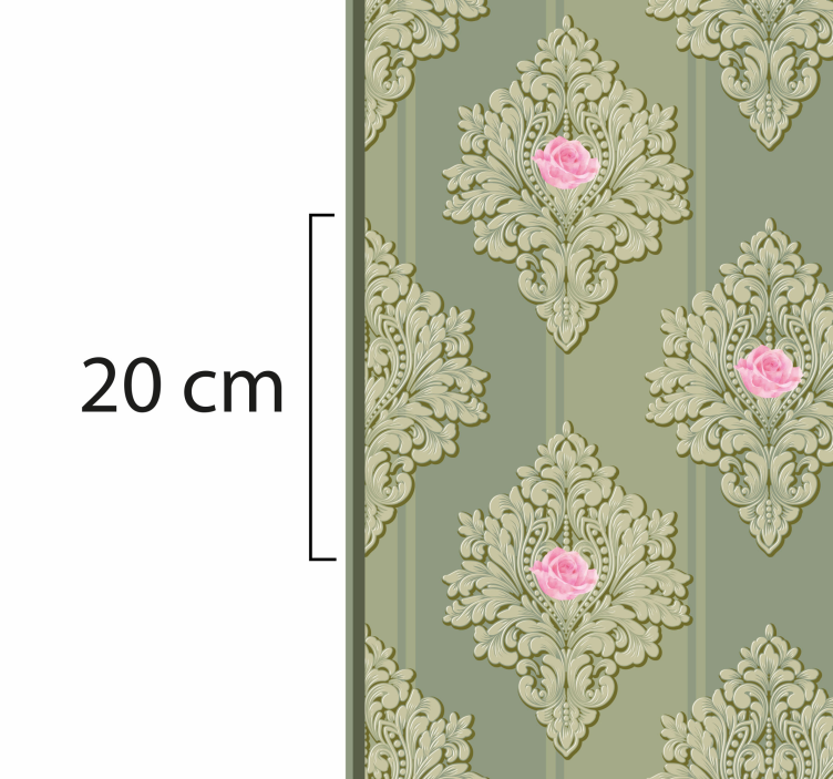 Vintage Floral Pattern Decor kukka vinyylimatto - Tenstickers