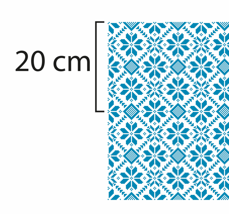 Sininen ja valkoinen kukka mosaiikki vinyylimatto mosaiikki - Tenstickers