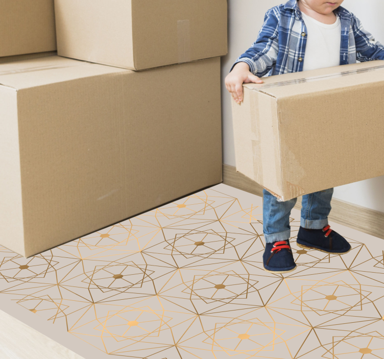 Abstrakti linjakuvio geometrinen vinyylimatto - Tenstickers