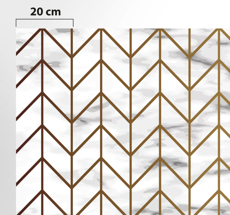 Geometrinen kulta ja marmori vinyylimatto keittiöön - Tenstickers