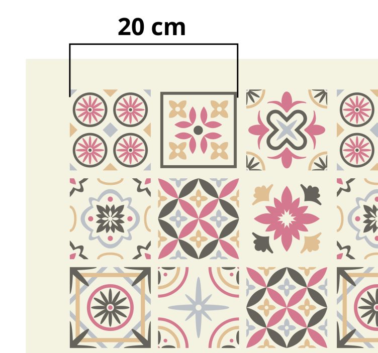 Vaaleat ja pinkit nicolle tiili vinyylimatto kylpyhuoneeseen - Tenstickers