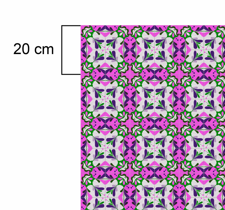Vaaleanpunainen hydraulinen laatta vinyylimatto retro - Tenstickers