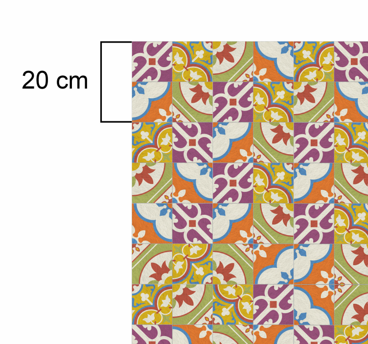 Koristekuvioiset laatat vinyylimatto retro - Tenstickers