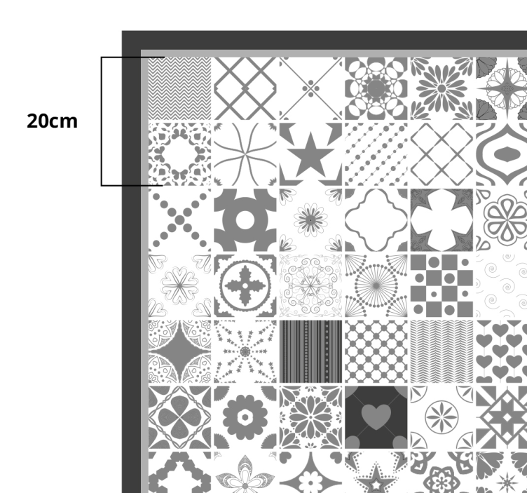 Harmaa "trujillo" laatta vinyylimatto - Tenstickers