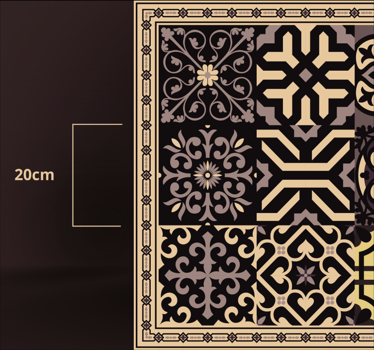 Mustat sementtihännät laatta vinyylimatto - Tenstickers