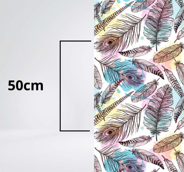 Höyhen-aihe kukka vinyylimatto - Tenstickers