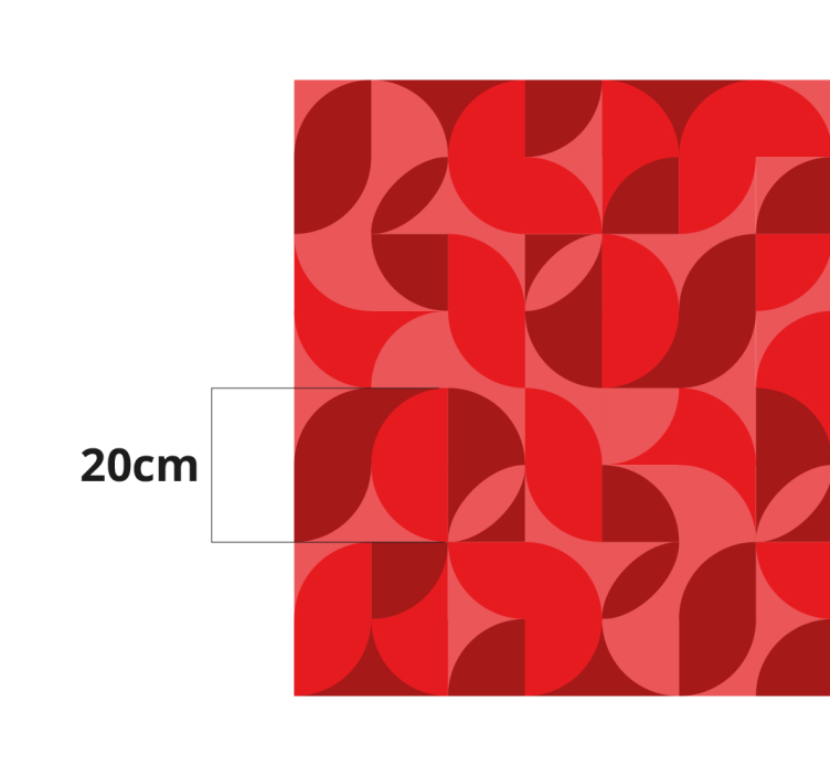Punainen retro olohuone vinyylimatto - Tenstickers