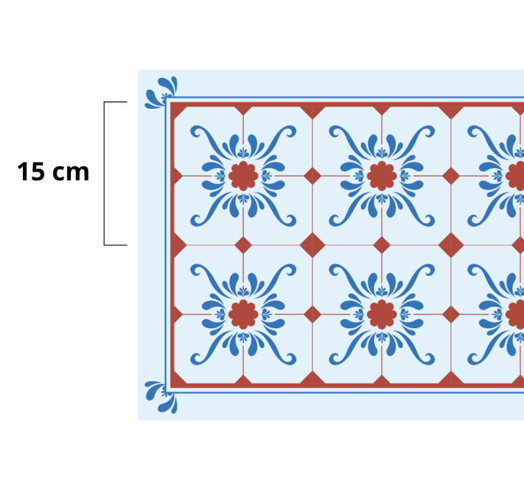 Koristeellinen laatta laatta kuvioinen vinyylimatto - Tenstickers