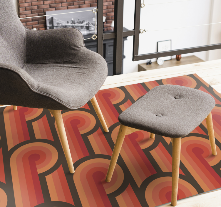 70-luvun oranssi solmu vinyylimatto retro - Tenstickers