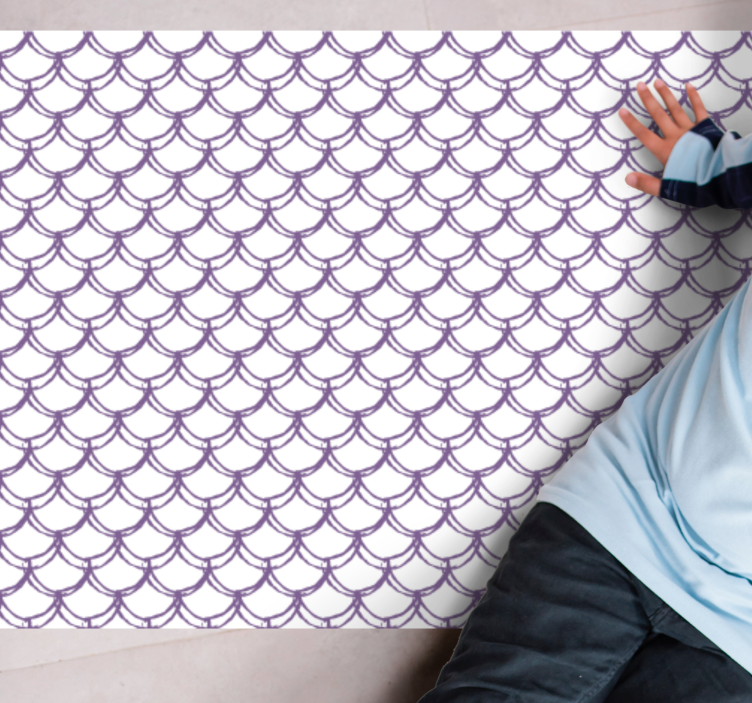 Kylpyhuoneen vinyylimatto aaltoilevalla violetilla kuviolla - Tenstickers