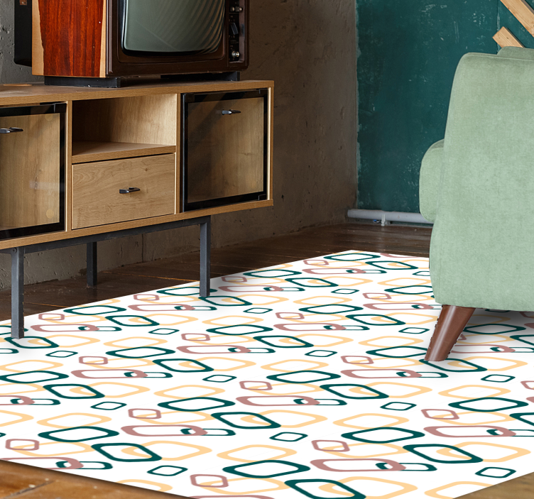 Abstrakteja epäsäännöllisiä muotoja moderni vinyylimatto - Tenstickers