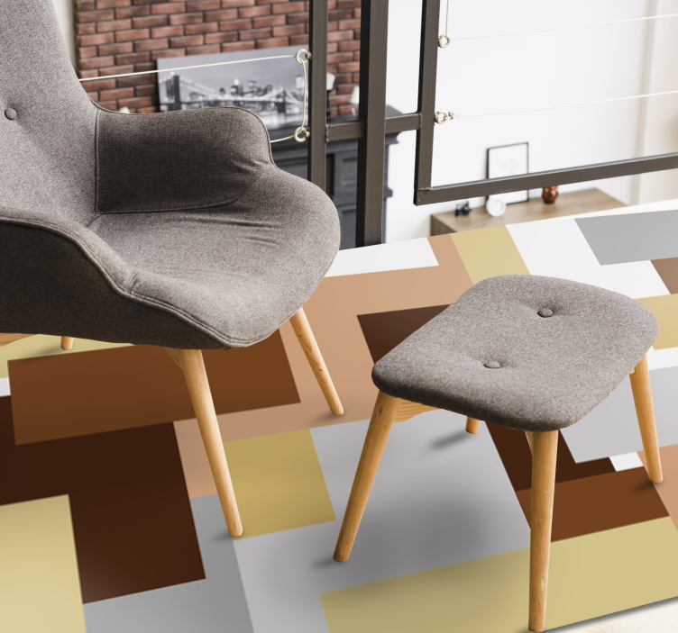 Abstrakteja geometrisia motiiveja moderni vinyylimatto - Tenstickers