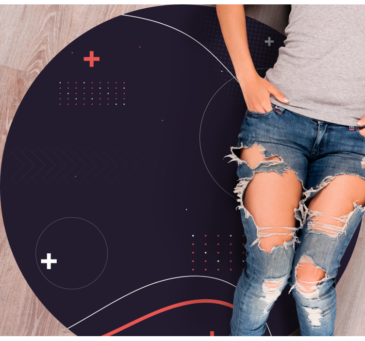 Abstrakteja kaarevia kuvioita moderni vinyylimatto - Tenstickers