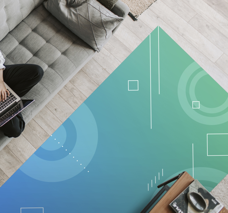 Abstrakti geometrinen gradientti vinyylimatto geometrinen - Tenstickers