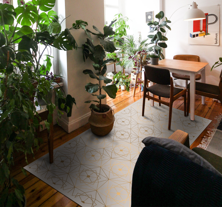 Abstrakti linjakuvio geometrinen vinyylimatto - Tenstickers