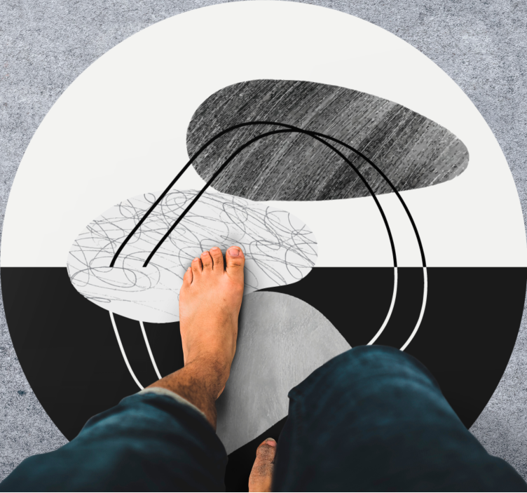 Abstrakti muoto taideteos minimalistinen vinyylimatto - Tenstickers