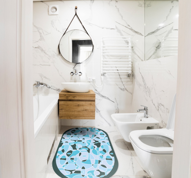 Abstrakti soikea kuvio vinyylimatto kylpyhuoneeseen - Tenstickers