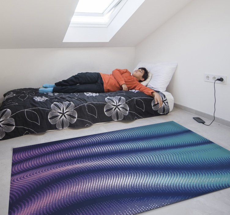 Abstrakti violetti raidat vinyyli matto - Tenstickers