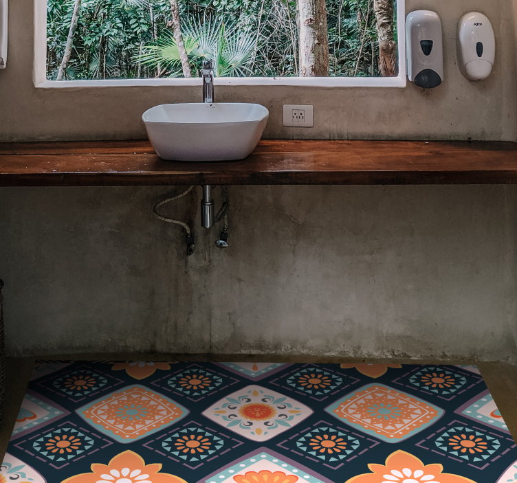 Abstraktit minilaatat vinyylimatto kylpyhuoneeseen - Tenstickers