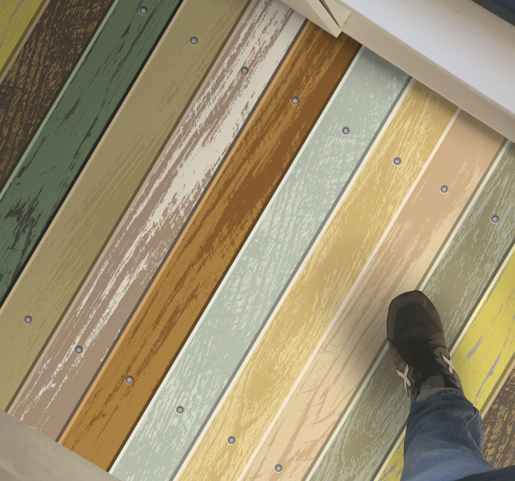 Ahdistuneita raitoja puu aiheinen vinyylimatto - Tenstickers