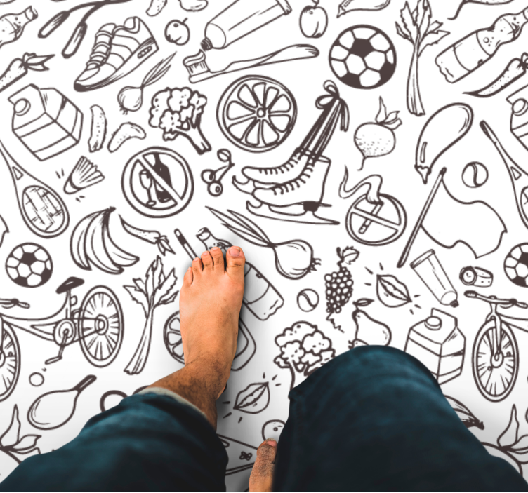 Aktiivisen elämäntavan kuvakkeet vinyylimatto - Tenstickers