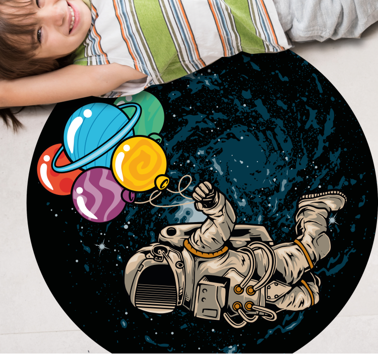 Astronautti ilmapallojen kanssa vinyylimatto - Tenstickers