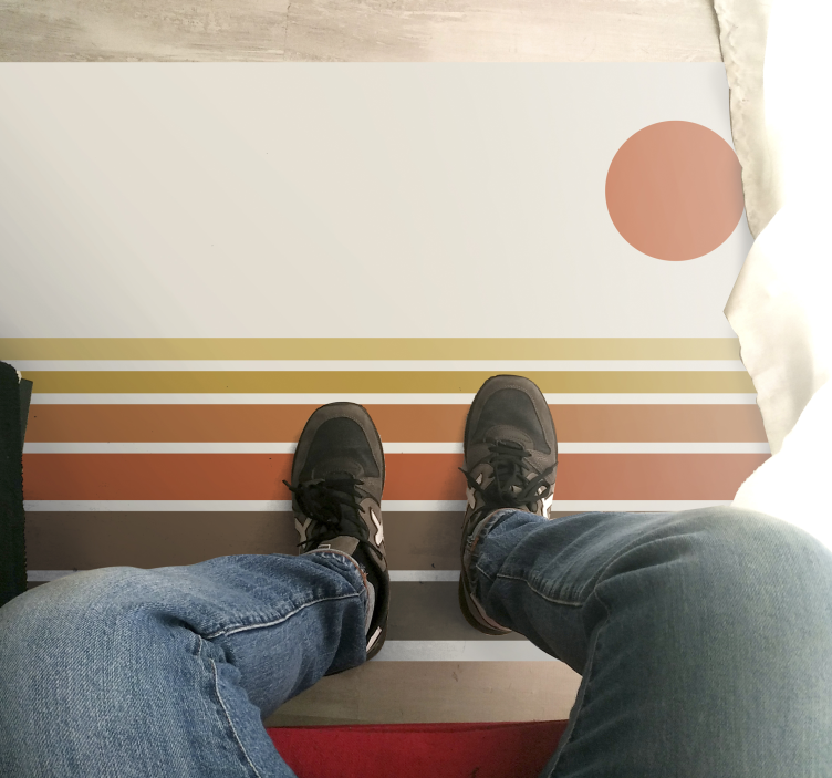 Auringonlaskun raitakuvio Vinyylimatto makuuhuoneeseen - Tenstickers