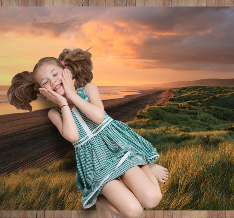 Auringonlaskun rantamaisema luonto vinyylimatto - Tenstickers