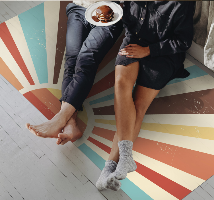 Auringonpaistetta raidat vinyylimatto raidallinen - Tenstickers