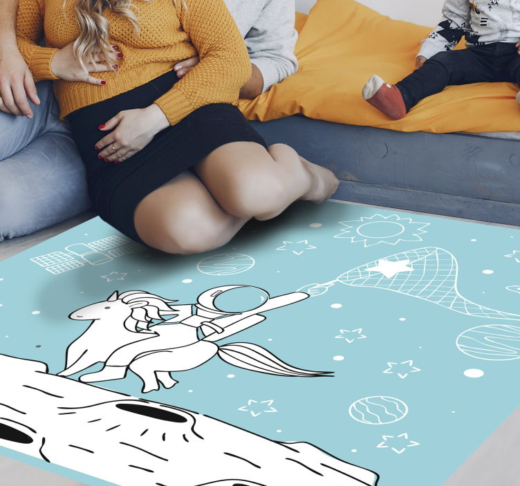 Avaruusseikkailumotiivi vinyylimatto peli - Tenstickers