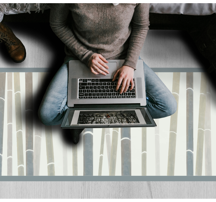 Bambulehdon kuvio luonto vinyylimatto - Tenstickers