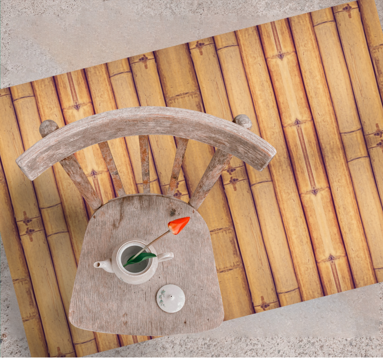 Bambusta inspiroitunut olohuoneen vinyylimatto - Tenstickers