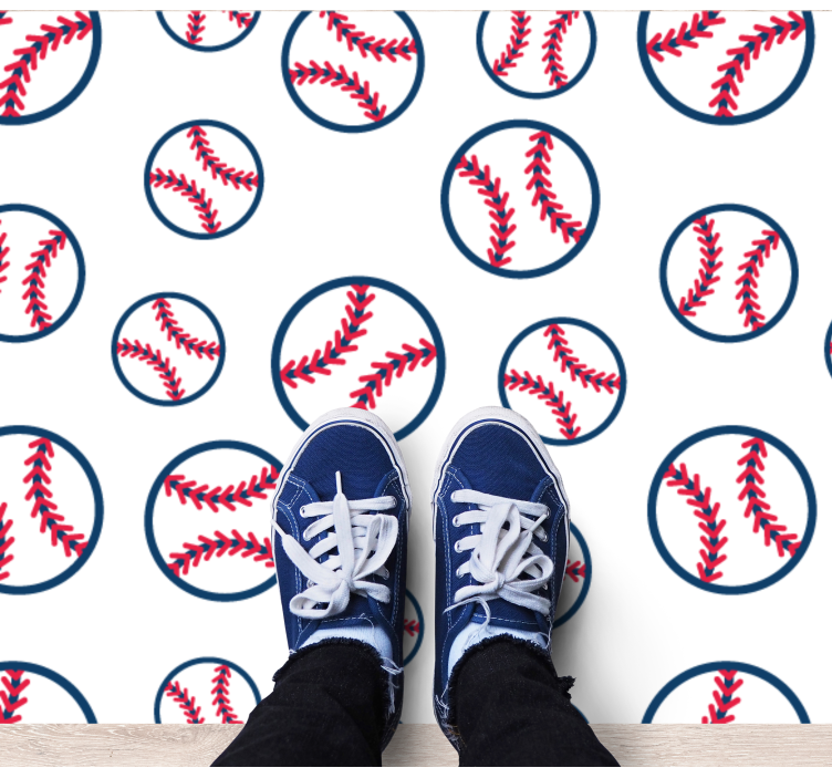 Baseball-kuvio peli vinyylimatto - Tenstickers