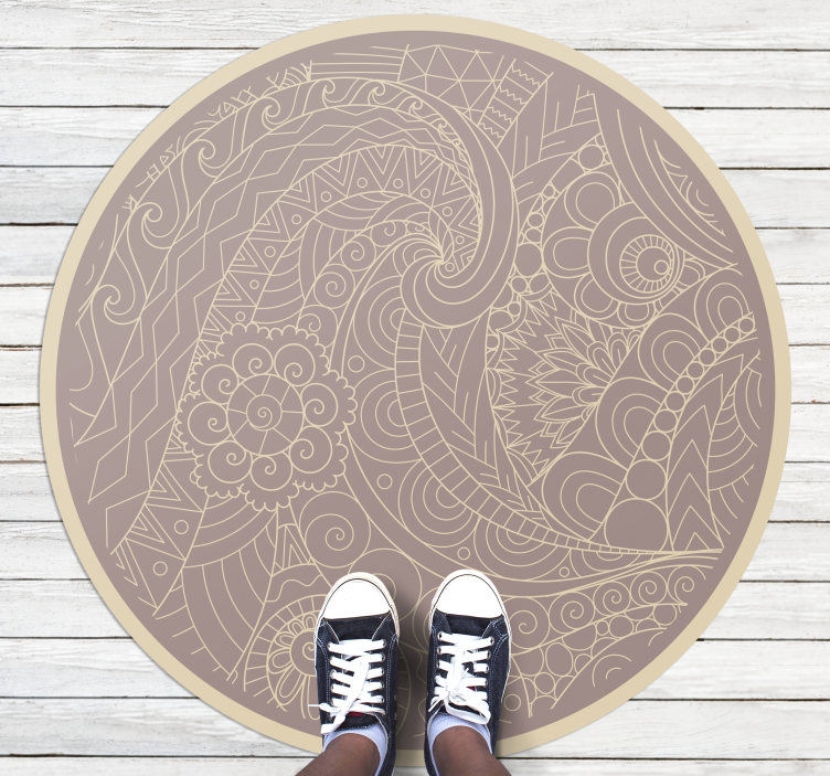 Beige mosaiikki mandalalla vinyylimatto mandala - Tenstickers