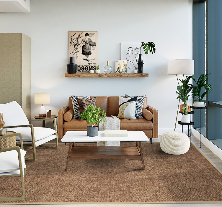 Beige väri luonnonkuitu jäljitelmä Tekstuuri vinyylimatto - Tenstickers