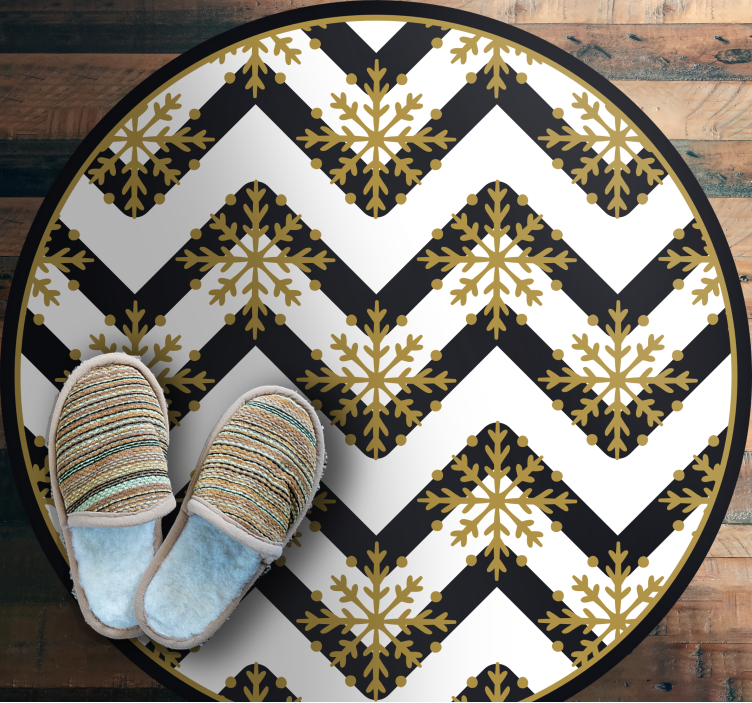 Chevron-lumihiutalekuvio jouluinen vinyylimatto - Tenstickers