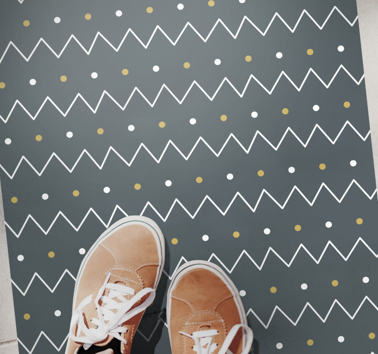 Chevron-siksak-tyyli raidallinen vinyylimatto - Tenstickers