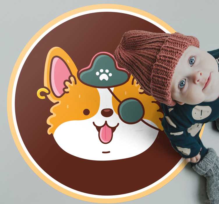 Corgi kapteenin tunnus moderni vinyylimatto - Tenstickers