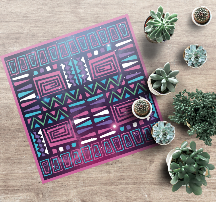 Dynaamiset geometriset kuviot etninen vinyylimatto - Tenstickers