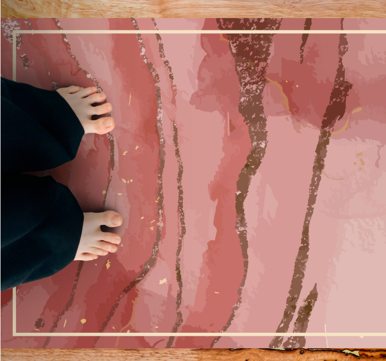 Elegantteja vaaleanpunaisia pyörteitä marmori vinyylimatto - Tenstickers