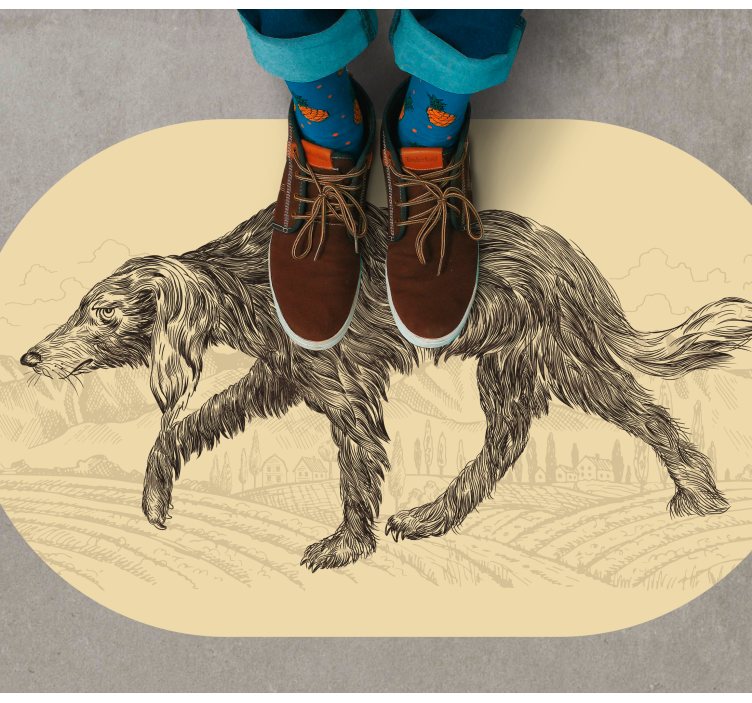 Elegantti koiran siluetti eläin vinyylimatto - Tenstickers