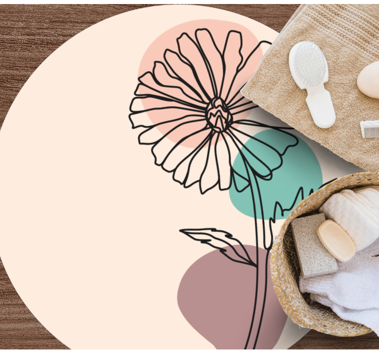 Elegantti kukkainen siluetti kukka vinyylimatto - Tenstickers