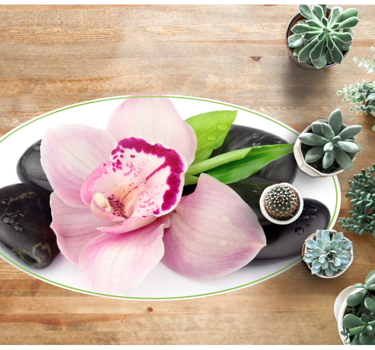 Elegantti orkidea-asetelma kukka vinyylimatto - Tenstickers