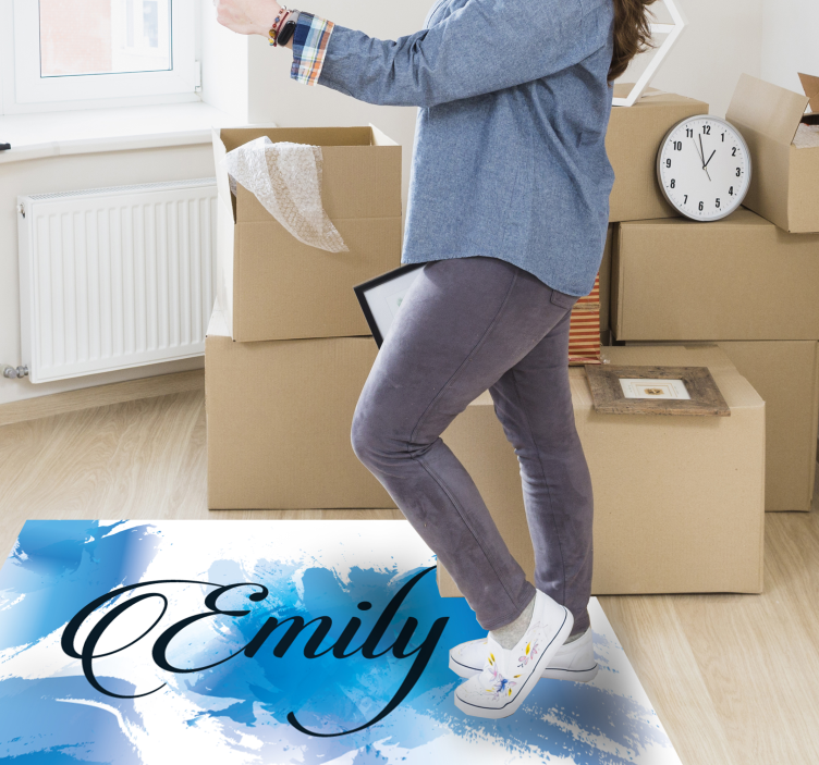 Sininen tilkka nimellä teinin vinyylimatto - Tenstickers