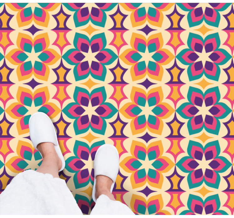 Eloisa kukka-asetelma mosaiikki vinyylimatto - Tenstickers