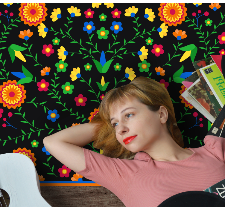 Eloisat värit motiivi kukka vinyylimatto - Tenstickers