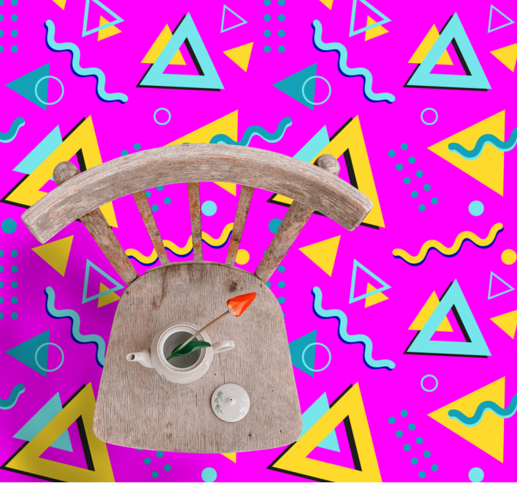 1980-luvun memphis-kuvio geometrinen vinyylimatto - Tenstickers